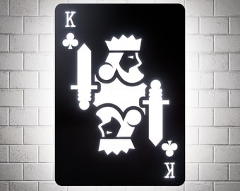 King of Clubs RGB Led Wall Sign: Playing Cards