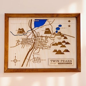 Twin Peaks Map Wooden, Resin Filled, Bookhouse Boys, Wood & Epoxy