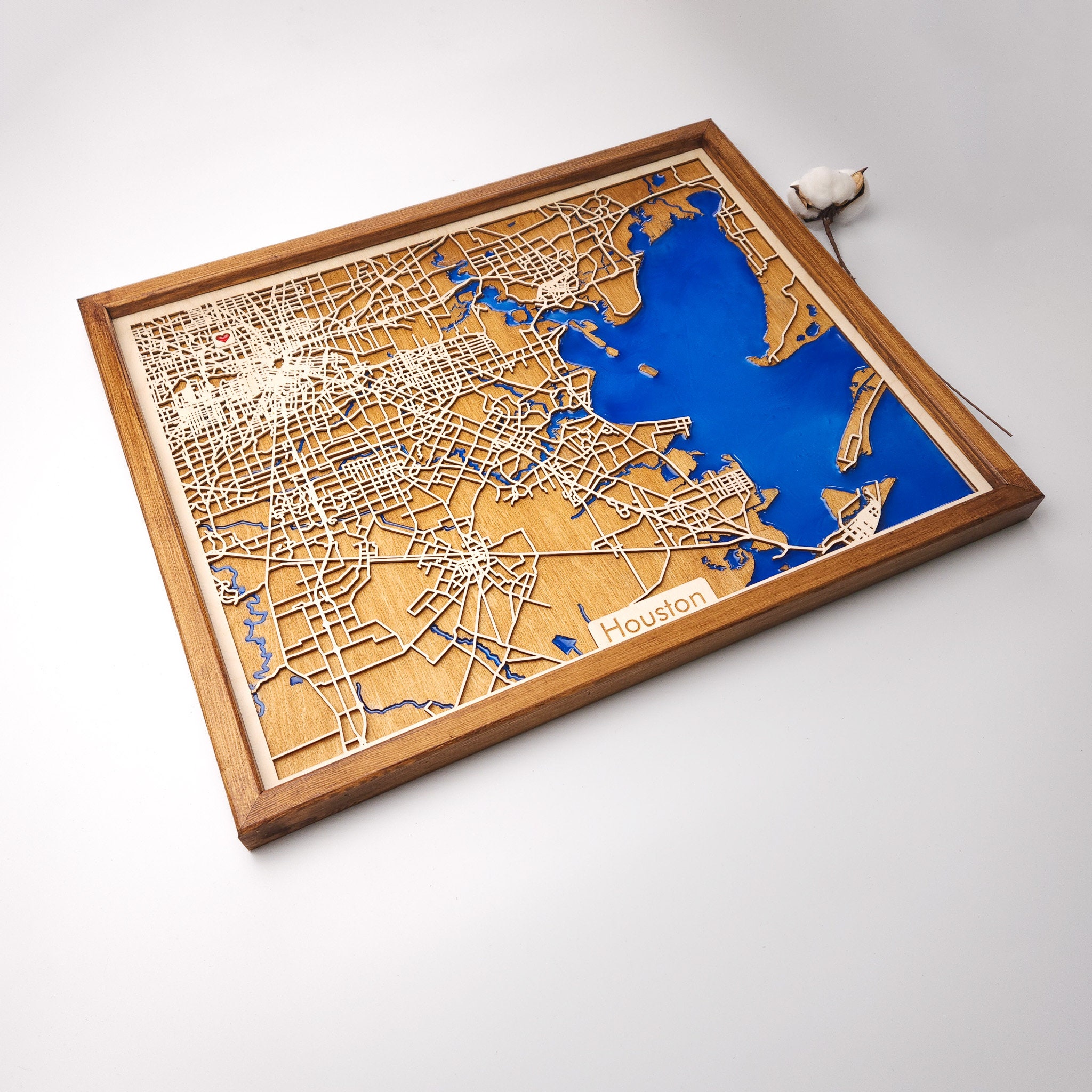 Valentine's Day Epoxy City Map | Wood & Epoxy