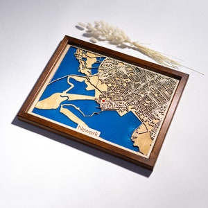 Newark City Map | 5th Anniversary, Wedding | Wood & Epoxy | Wooden City Map