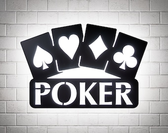 Poker Night RGB Led Wall Sign: Elevate Your Game