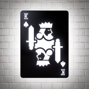 King of Spades RGB Led Wall Sign: Playing Cards