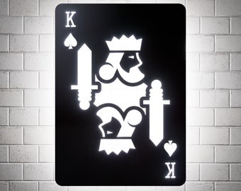 King of Spades RGB Led Wall Sign: Playing Cards