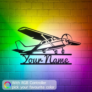 Cessna LED Neon Wall Art for Pilots and Aviation Lovers
