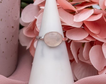 Rose Quartz Ring Size R