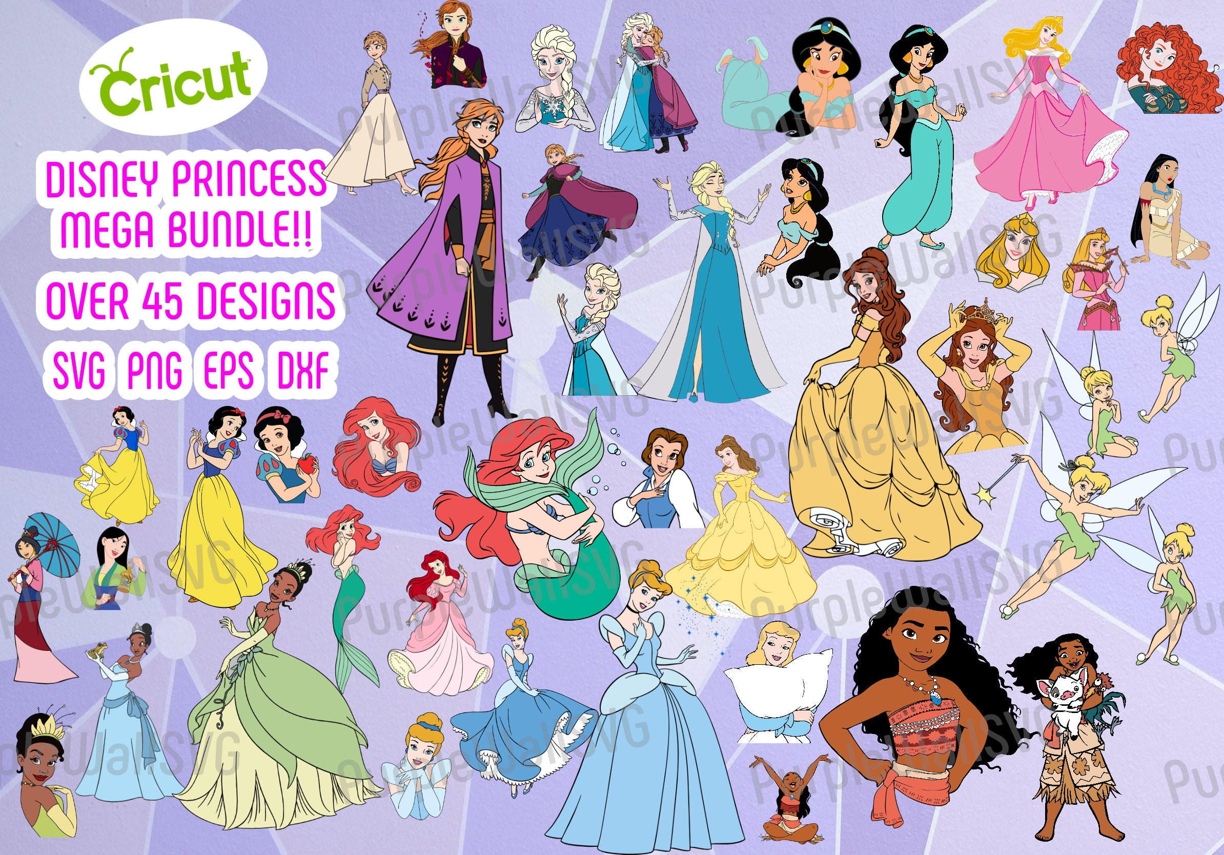 Download Disney Princess SVG BUNDLE Cricut Files Disney Princess | Etsy