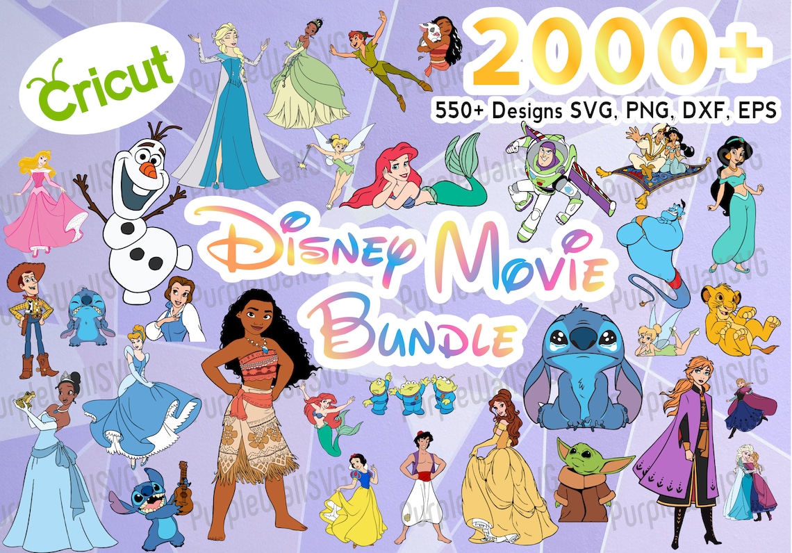2000 Disney Princess SVG Bundle LAYERED Cricut Files Frozen | Etsy
