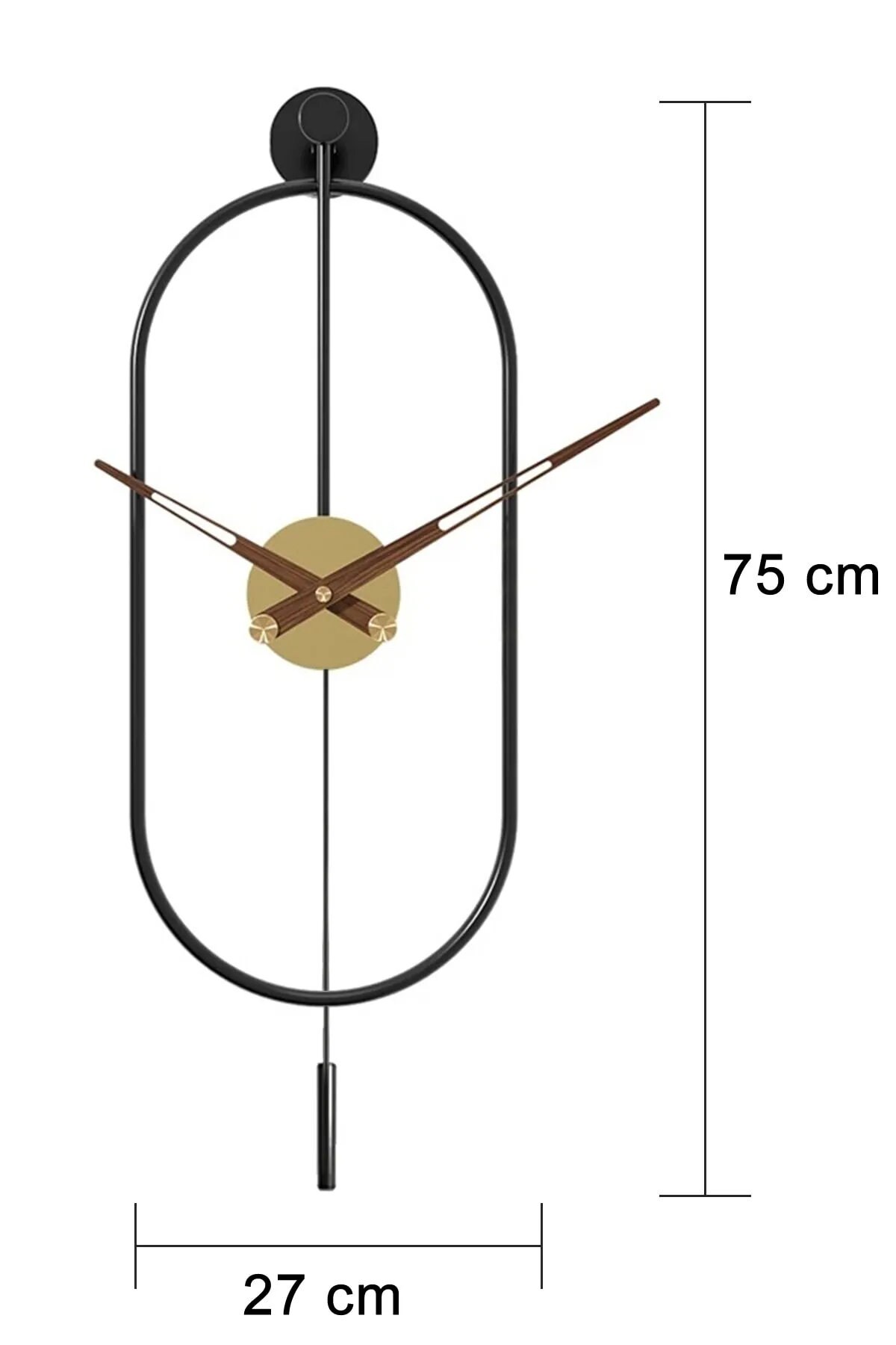 Minimal Modern Pendulum Large Metal Wall Clock, Decoration, Battery ...