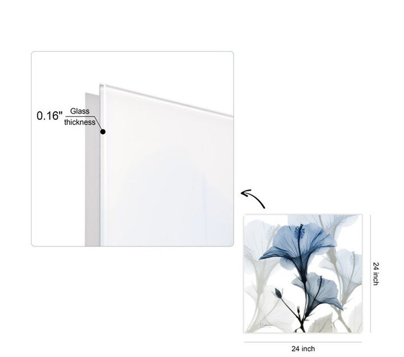 Minimal Tulip Tempered Glass Painting Print Fine Radiographic