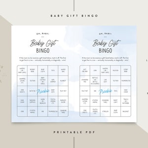 Bingo / Baby Gift / Baby Shower / Blue / Printable / Instant Download / PDF / U.S. Letter Size / 11&quot; x 8.5&quot;