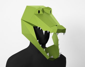 photo Crocodile Mask Template Free etsy