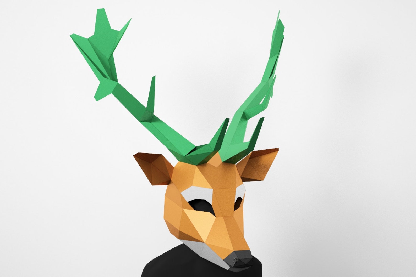 Deer Mask DIY Low Poly Mask Deer Paper Craft Mask Deer Pdf | Etsy