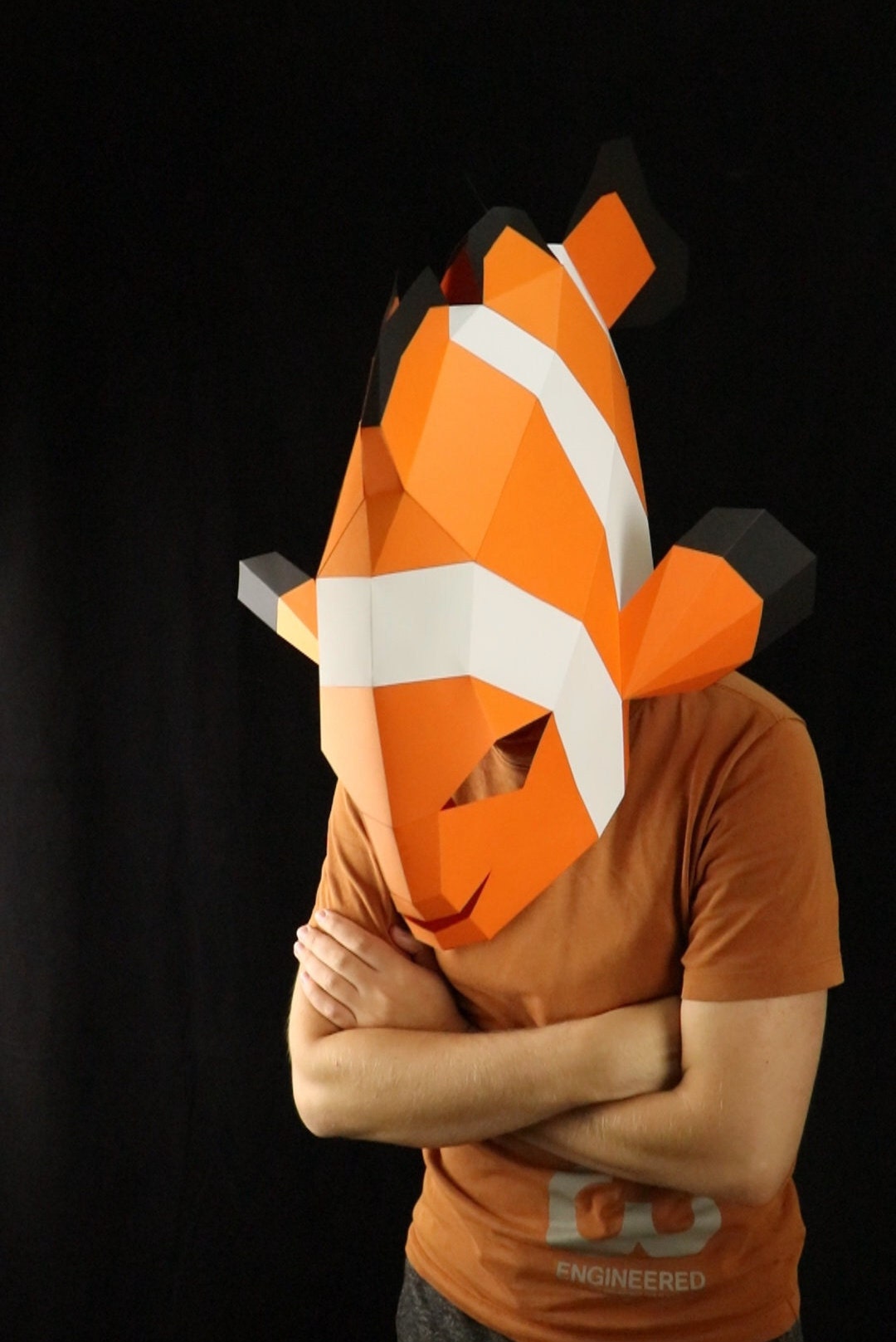 Fish Mask DIY Low Poly Mask Fish Paper Craft Mask Fish Pdf Etsy