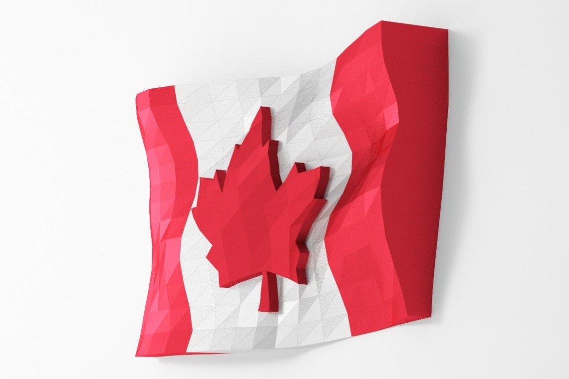 Flag of Canada 3D Wall Decor PDF Template Etsy