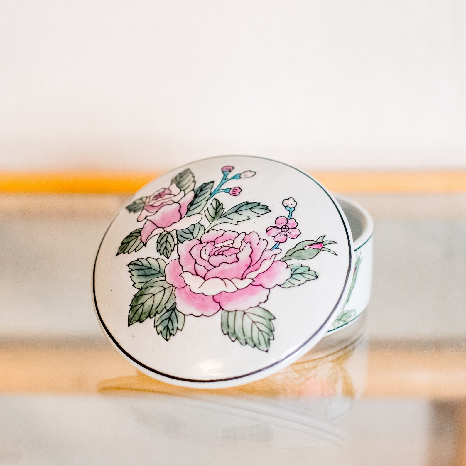 Vintage Ceramic Floral Candy Dish with Lid Vintage Porcelain Etsy