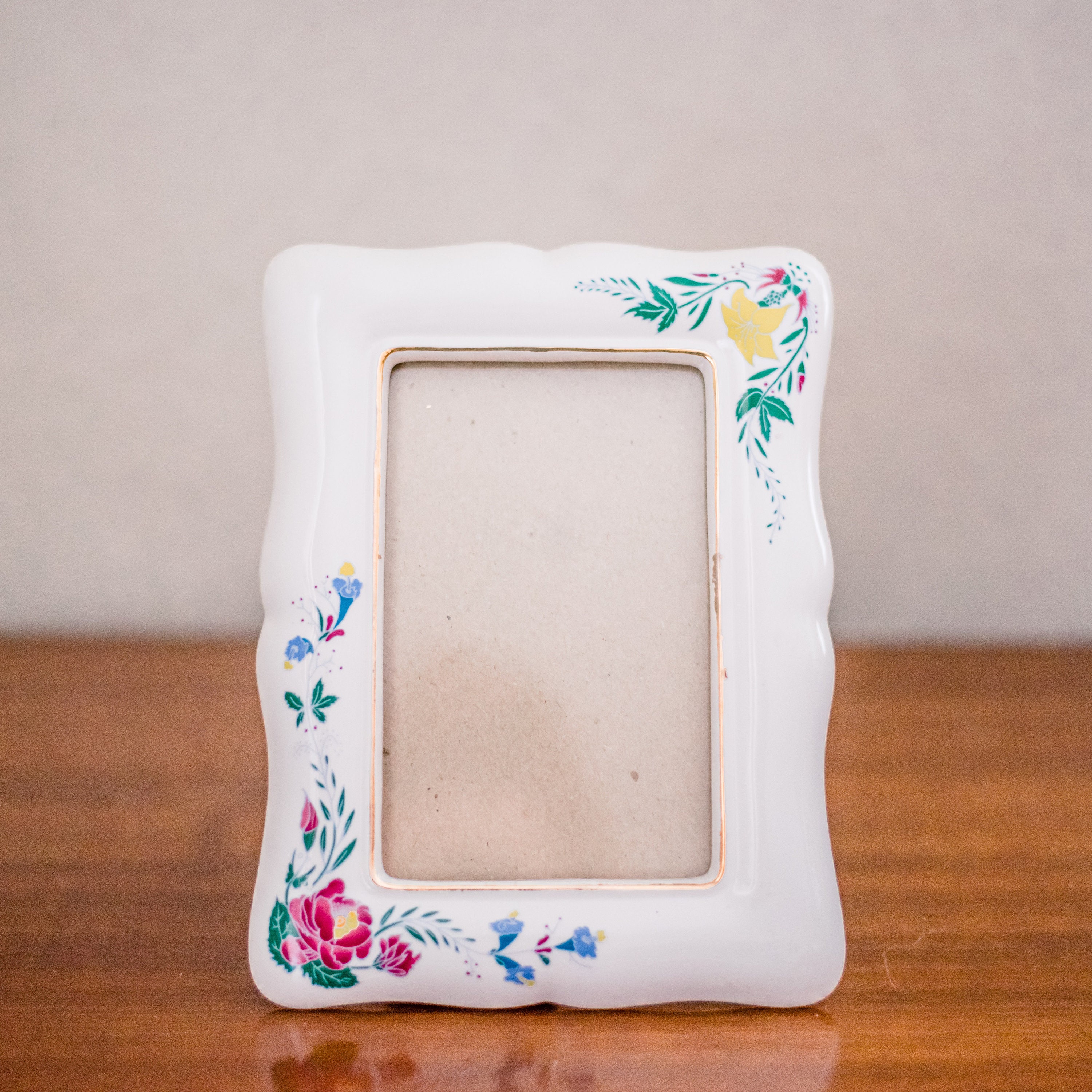 Vintage Floral Ceramic Picture Frame Flower Tabletop Photo Etsy