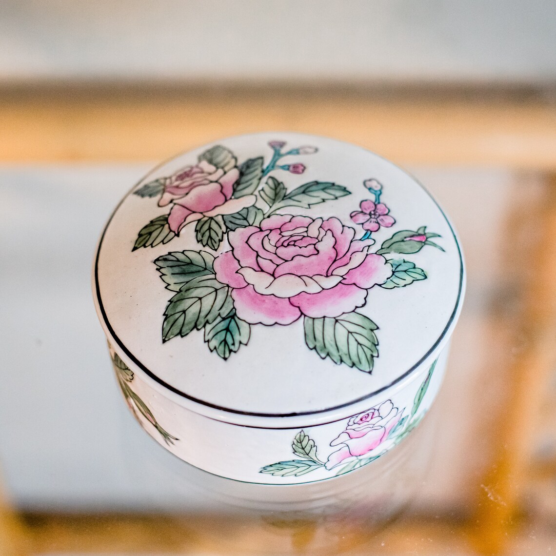 Vintage Ceramic Floral Candy Dish with Lid Vintage Porcelain Etsy