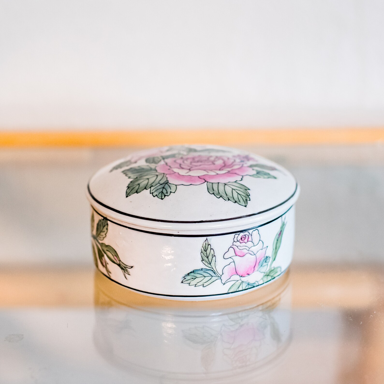 Vintage Ceramic Floral Candy Dish with Lid Vintage Porcelain Etsy