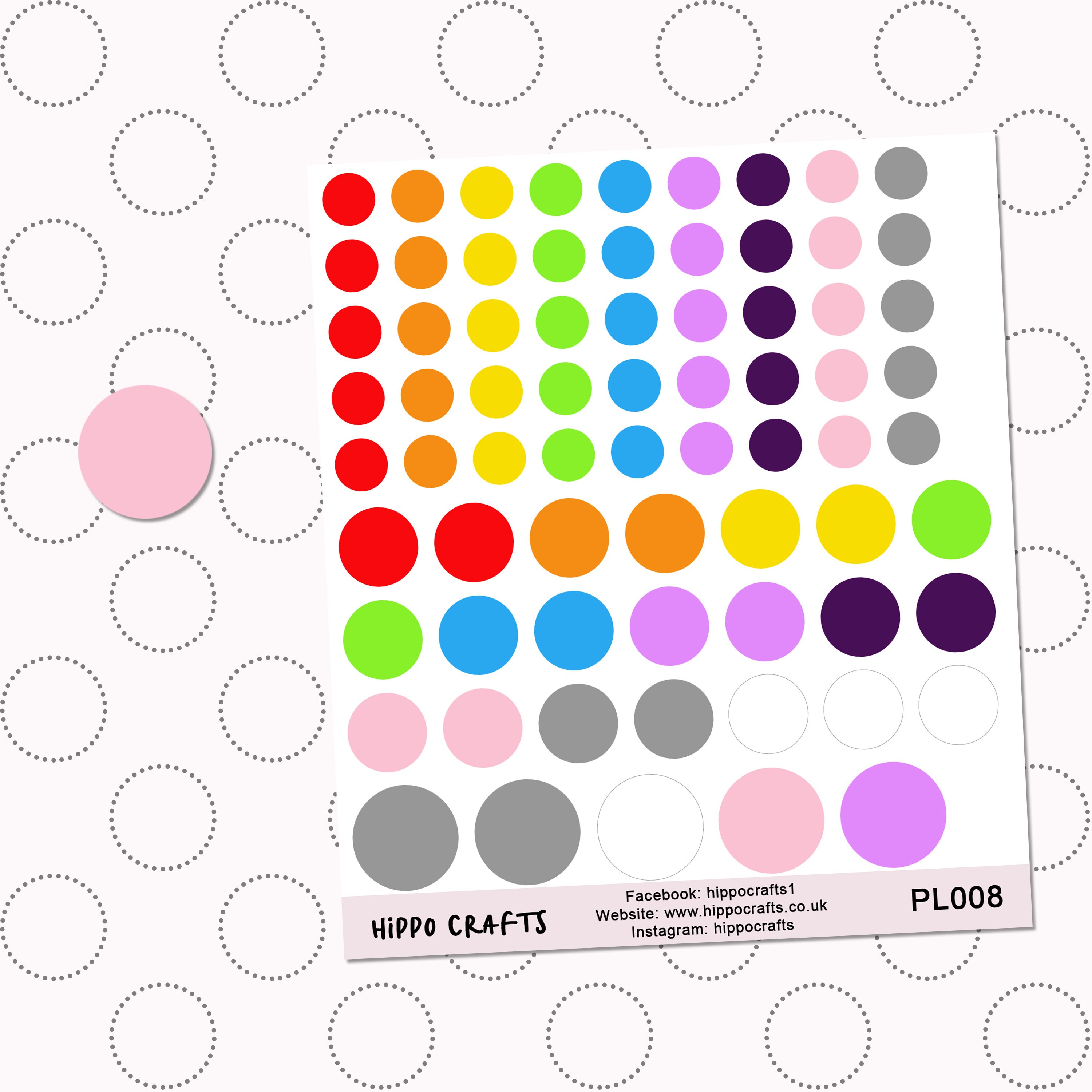 Multi Coloured Circle Stickers PL008 | Etsy