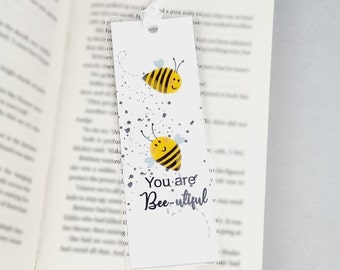 Bee Bookmark - Bee-utiful Bookmark - Laminated Bookmark