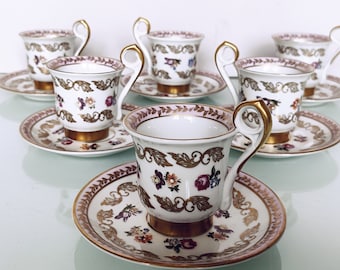 Vintage Porcelain Coffee  Set German Porcelain Demitasse Coffee set Made in DDR