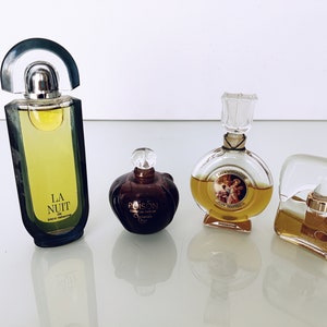 Four Small Factice Bottles, Various Dummy Poison, J' ai Osé, Bal a Versailles, La Nuit No perfume Inside image 8