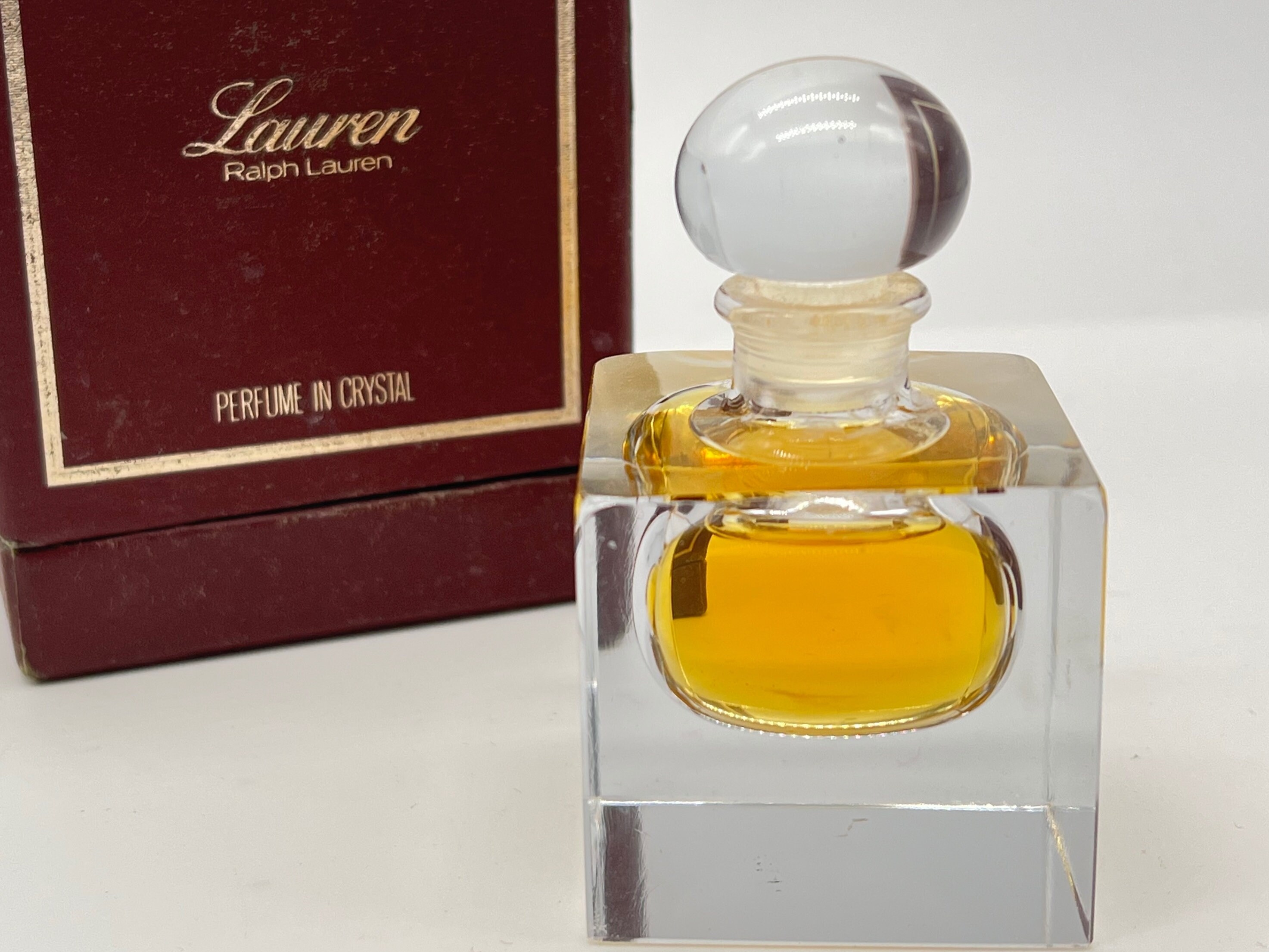 Lauren (1978) by Ralph Lauren Pure Perfume/Extrait Perfume in Crystal 7.5  ml/ 1/4 fl.oz. Stored in the Original Hard Case, Fabulous