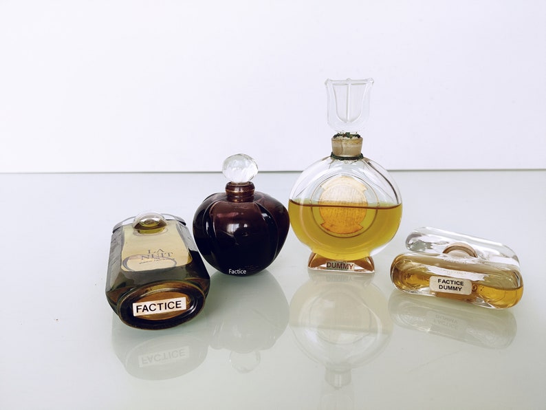 Four Small Factice Bottles, Various Dummy Poison, J' ai Osé, Bal a Versailles, La Nuit No perfume Inside image 10