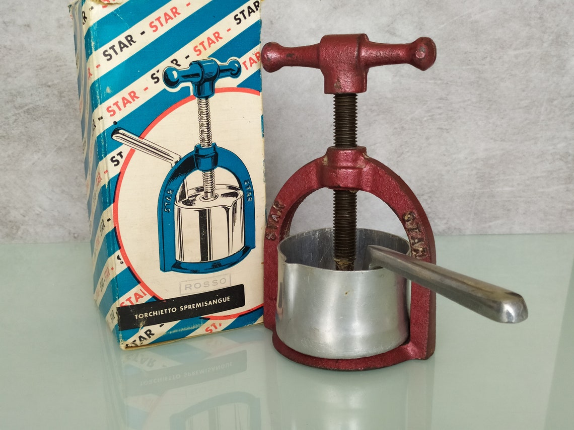 Vintage Meat Juice Press Cast Iron Meat Press Star Italian Etsy