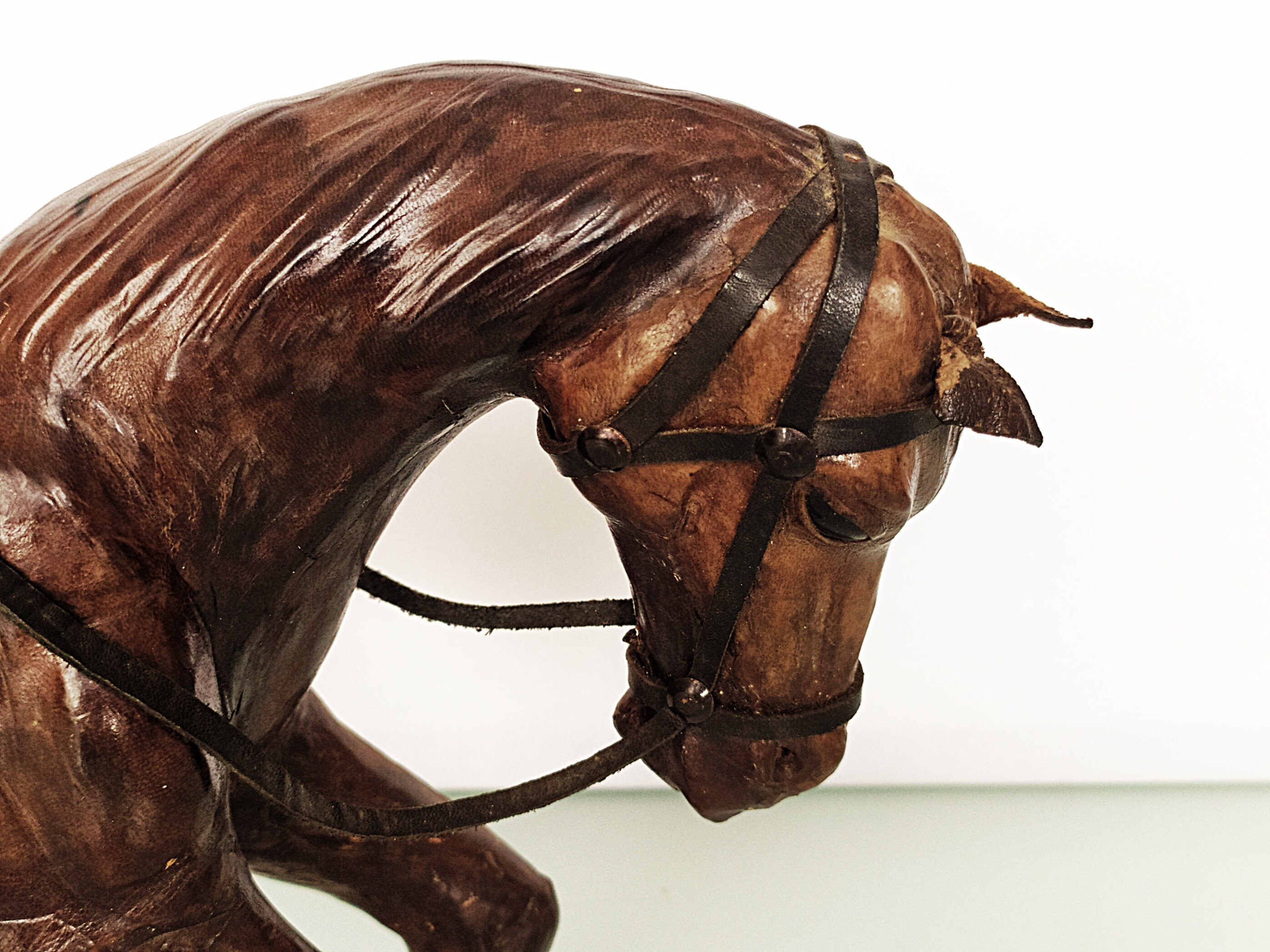 Leather Horse Statue. Vintage Leather Horse Kneeling Horse Etsy