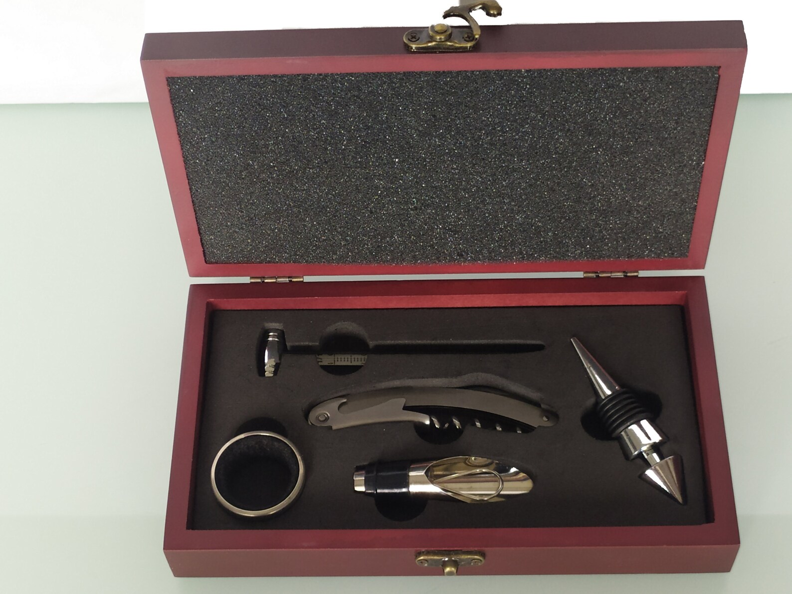 Vintage Wine Tools Set Sommelier Set Wooden case 5 Wine Etsy