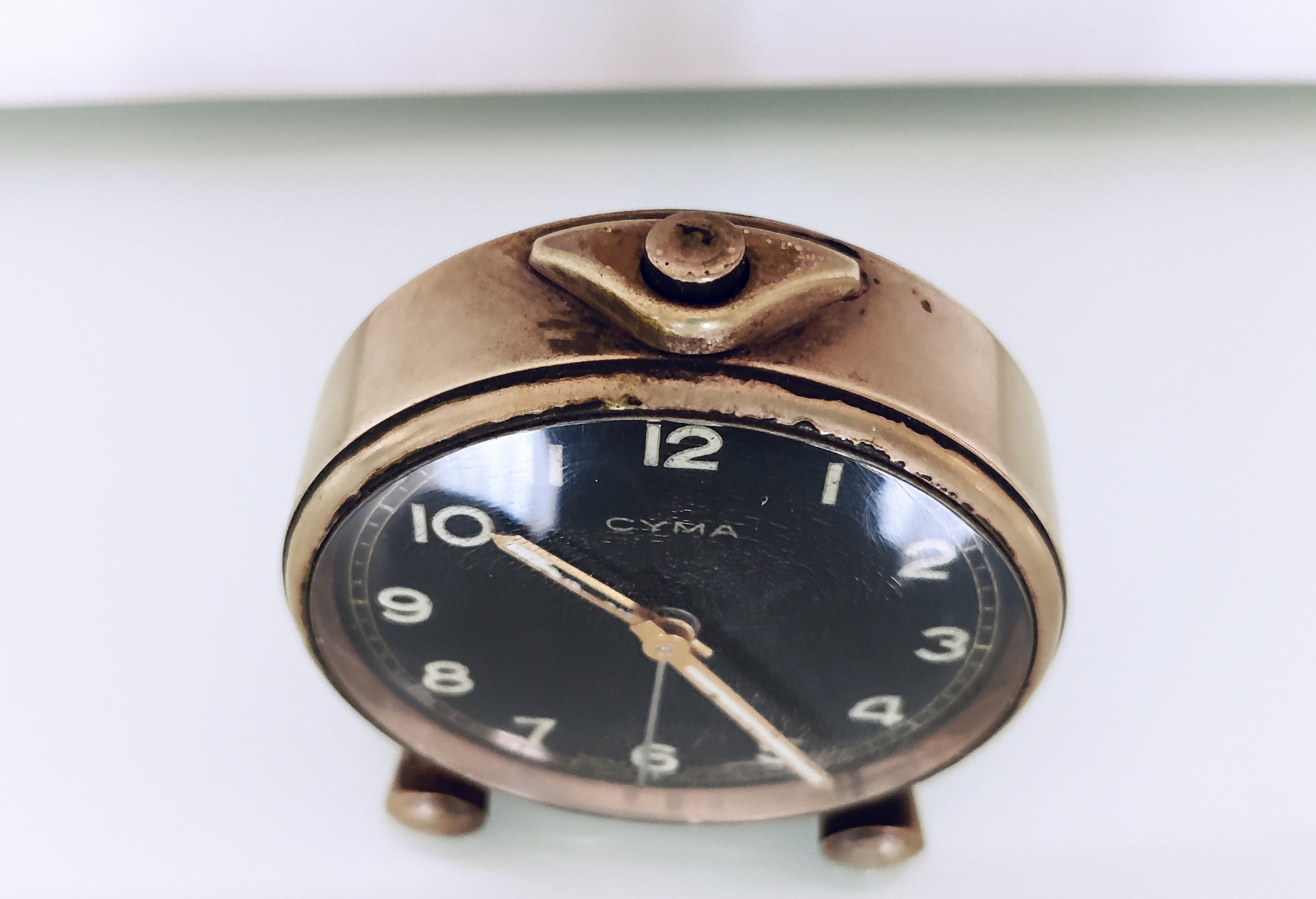 Vintage CYMA Alarm Clock Art Deco Cyma Swiss Made 7 Jewels 50s Etsy