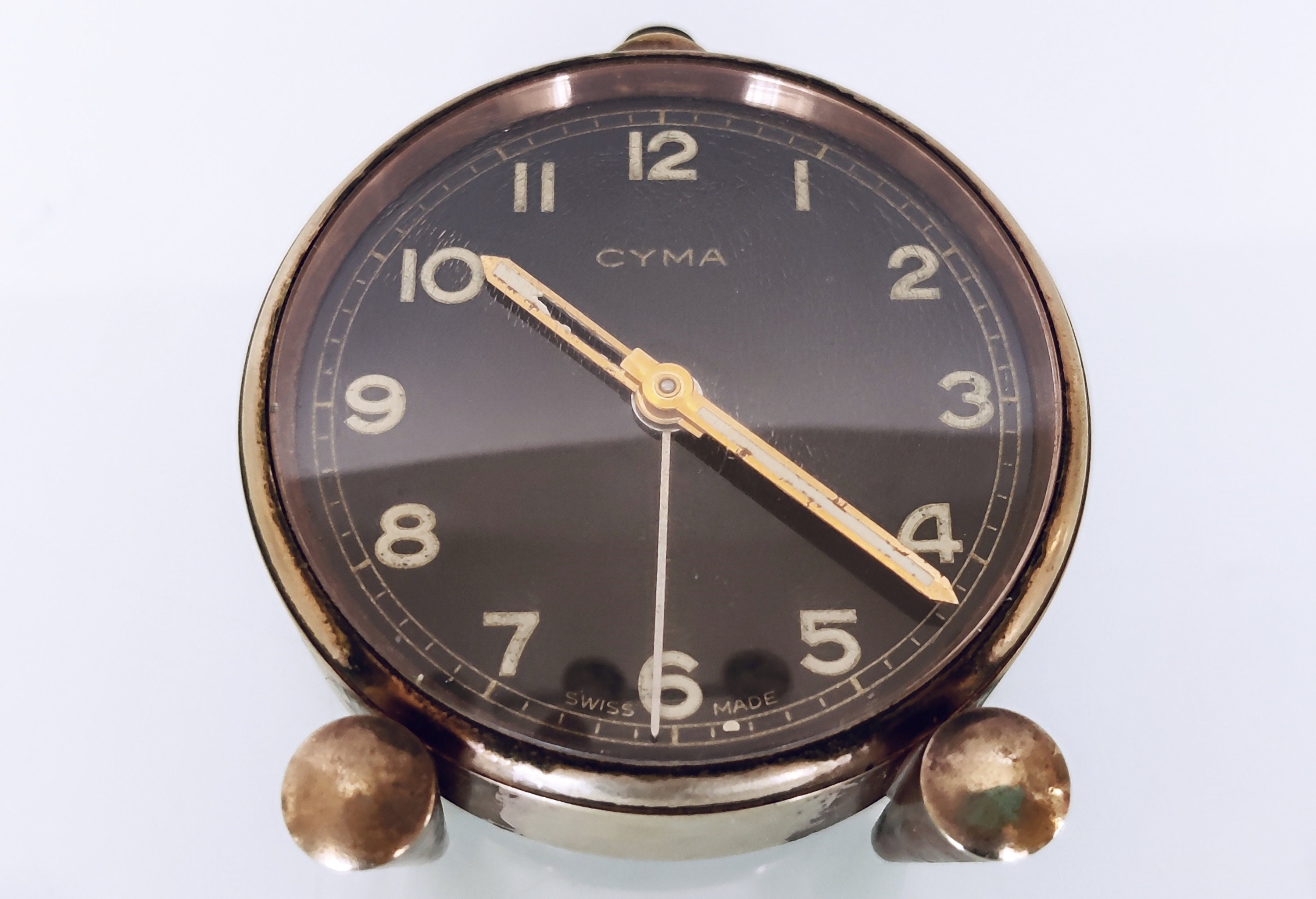 Vintage CYMA Alarm Clock Art Deco Cyma Swiss Made 7 Jewels 50s Etsy