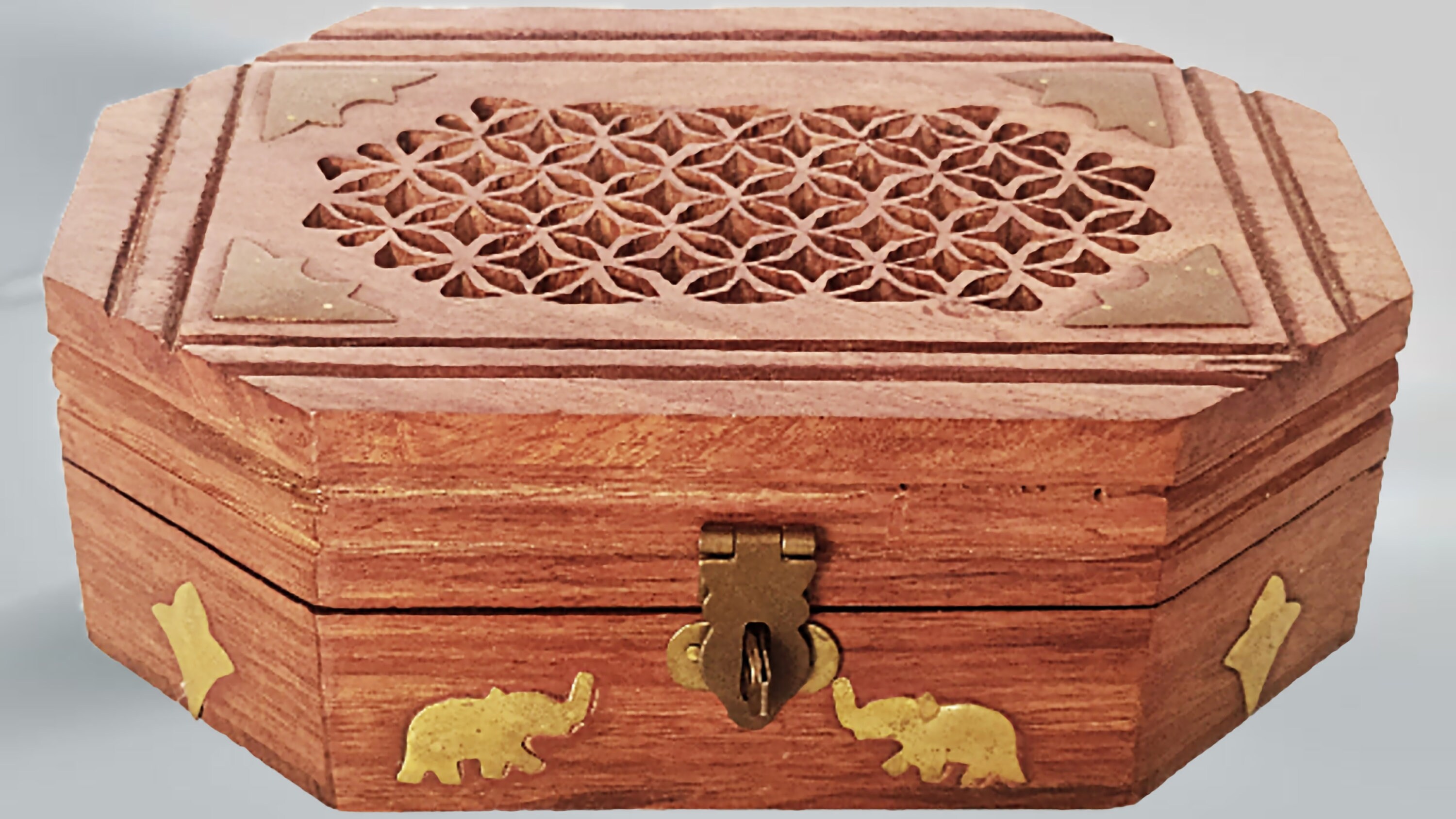 Vintage Wooden Trinket Box Jewelry Case Trinket Holder