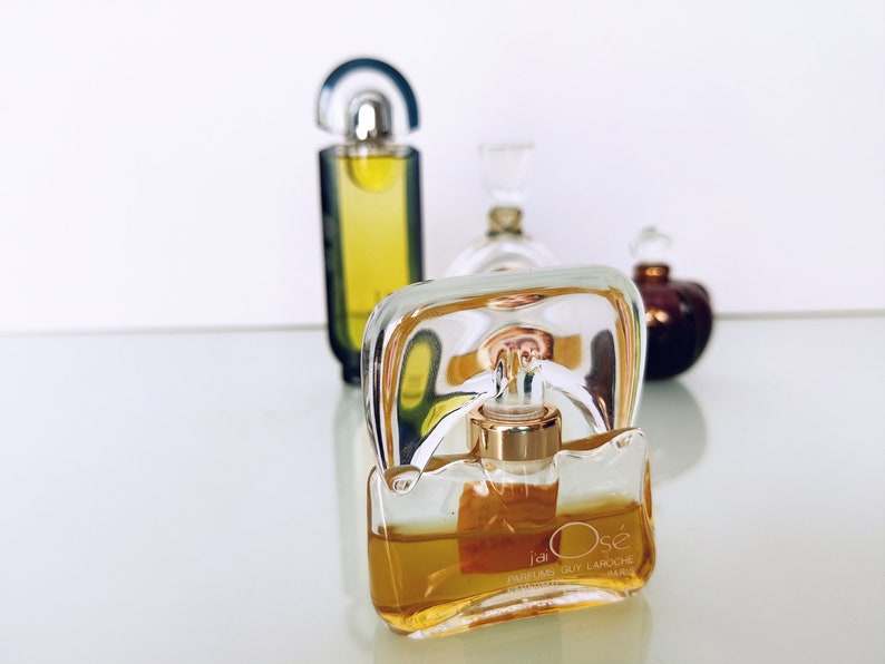 Four Small Factice Bottles, Various Dummy Poison, J' ai Osé, Bal a Versailles, La Nuit No perfume Inside image 5