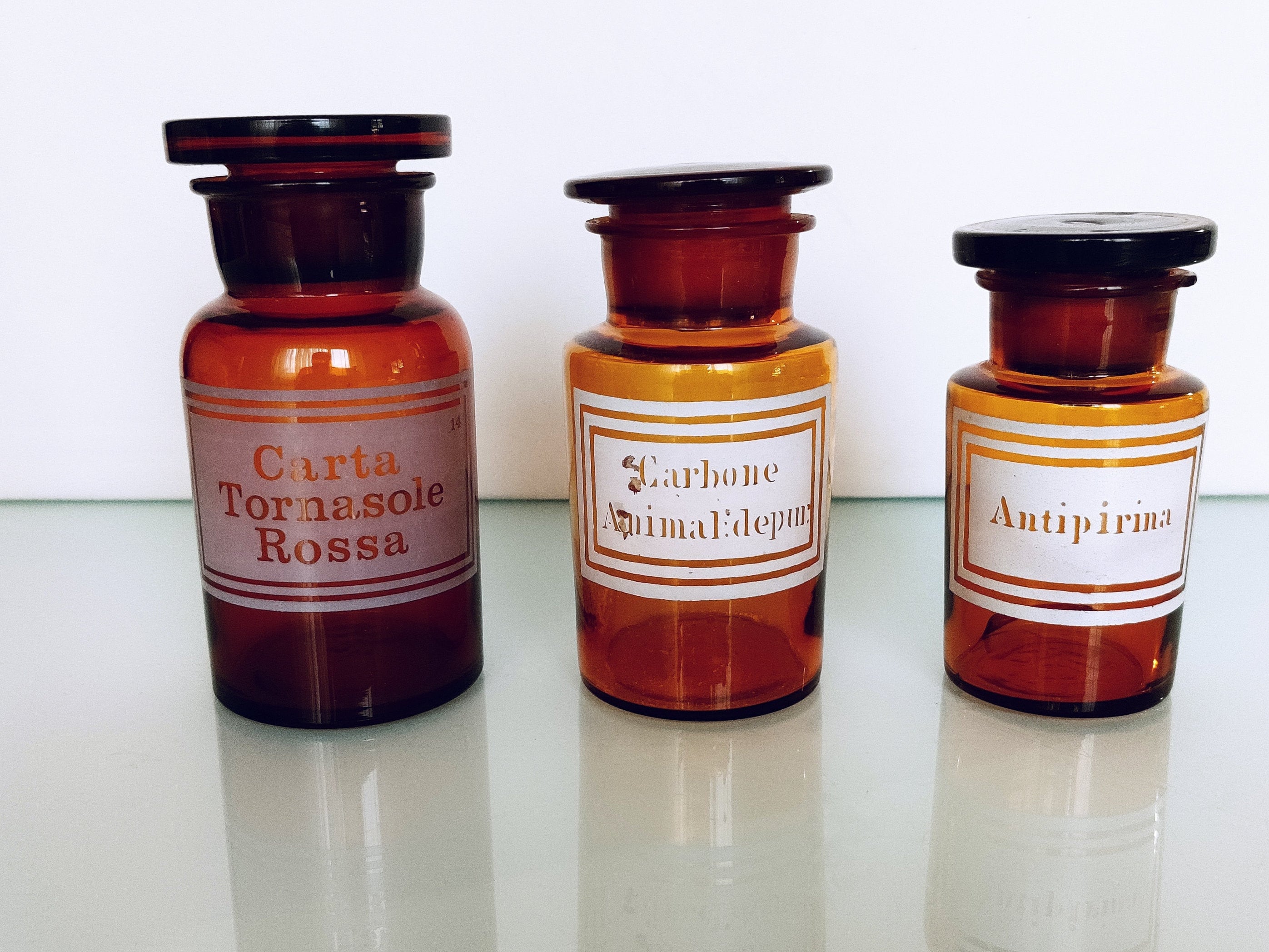 1960年代　医療用　薬瓶★ビンテージ薬瓶　アンティーク瓶セット　大きめ ヴィンテージセット 3つの薬瓶 アンティーク薬用ポーションボトル
