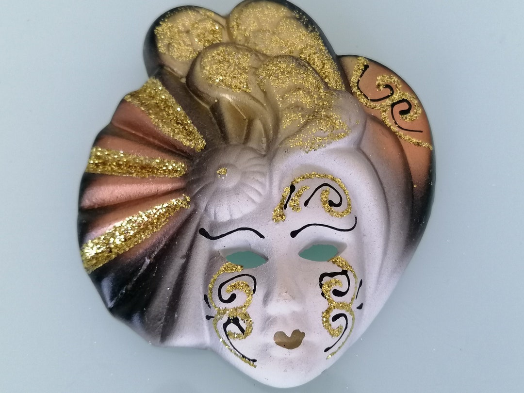 Vintage Wall Mask Hand Painted Mask Hanging Mask Etsy