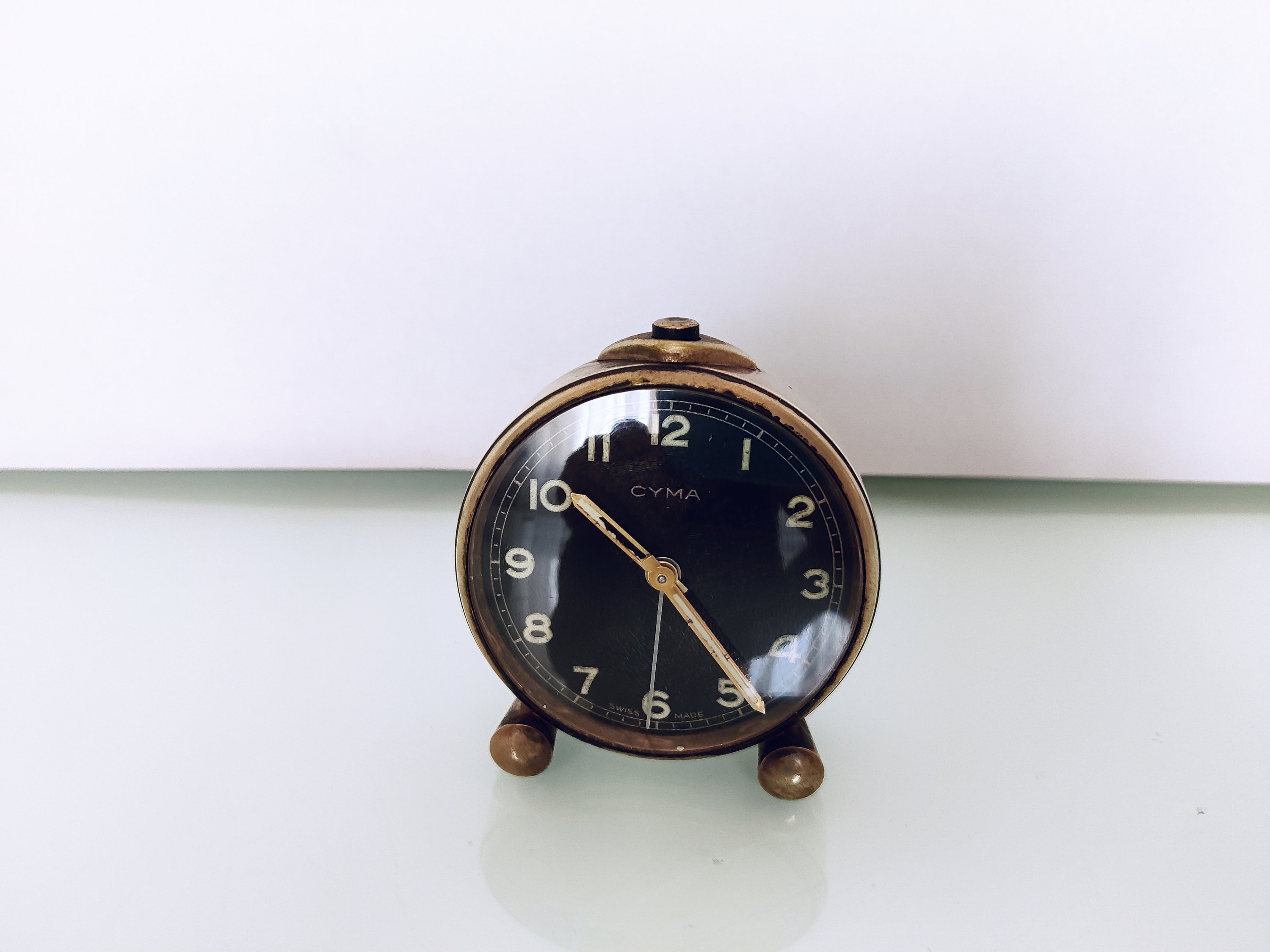 Vintage CYMA Alarm Clock Art Deco Cyma Swiss Made 7 Jewels 50s Etsy