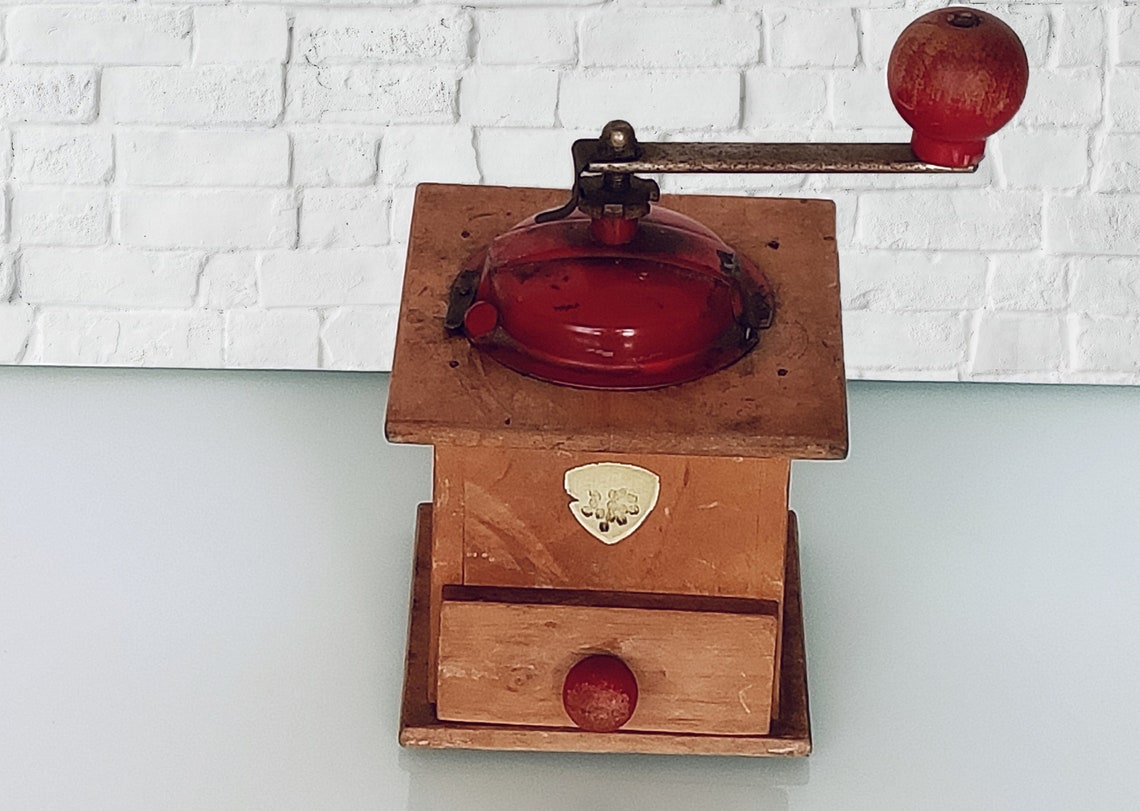 Vintage Italian Coffee Grinder Wooden Coffee Grinder Crank Etsy Australia