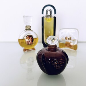 Four Small Factice Bottles, Various Dummy Poison, J' ai Osé, Bal a Versailles, La Nuit No perfume Inside image 2