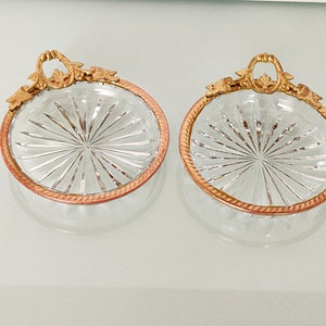 Pair of Vintage Crystal Bowls Salt and Pepper Crystal Bowls Excellent Condition