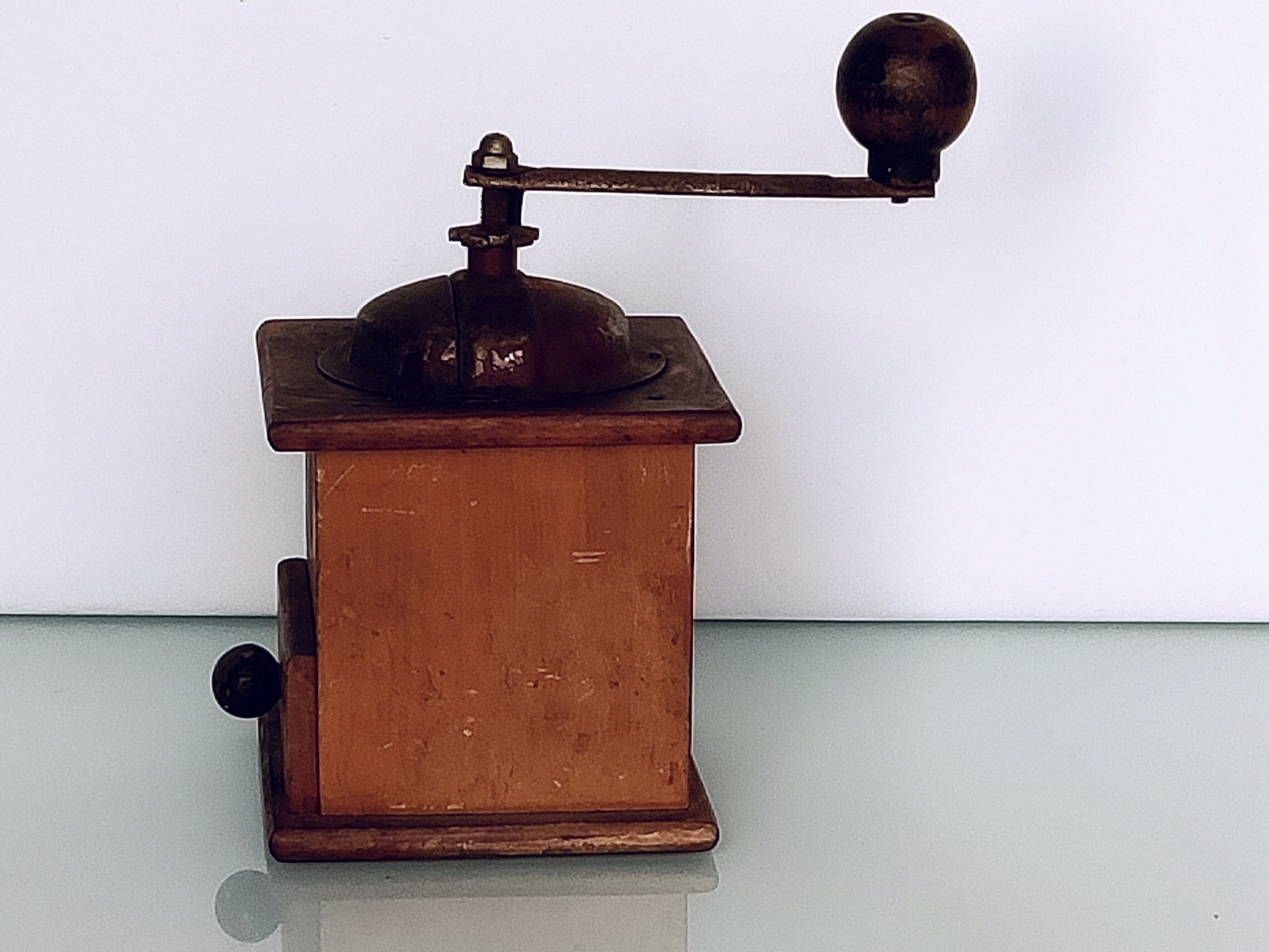 Vintage Italian Coffee Grinder Wooden Coffee Grinder Crank Etsy