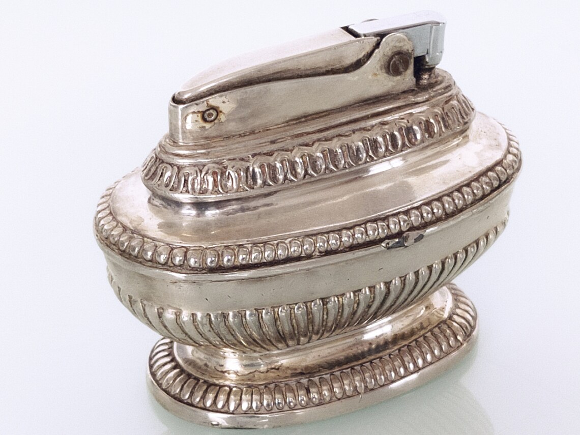 Ronson Silver Plated Queen Anne Table Lighter 1950s Etsy