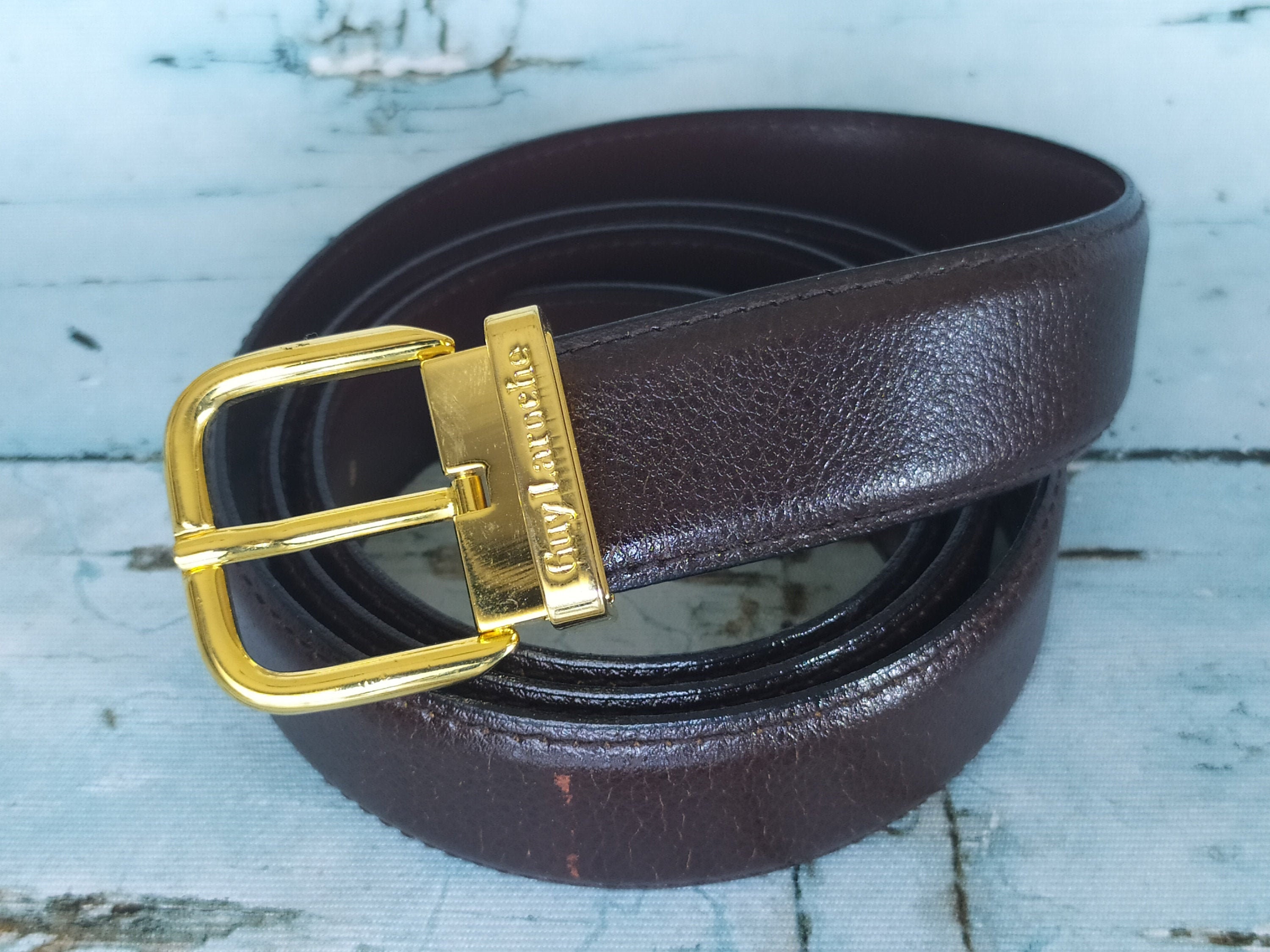 Guy Laroche Paris - Brown Belt and Gold Buckle - Guy Laroche for Man