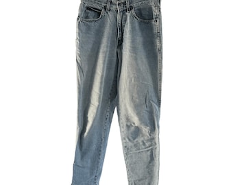 Chique damesjeans met lichte wassing en rechte pijpen maat 8, vintage spijkerbroek met hoge taille