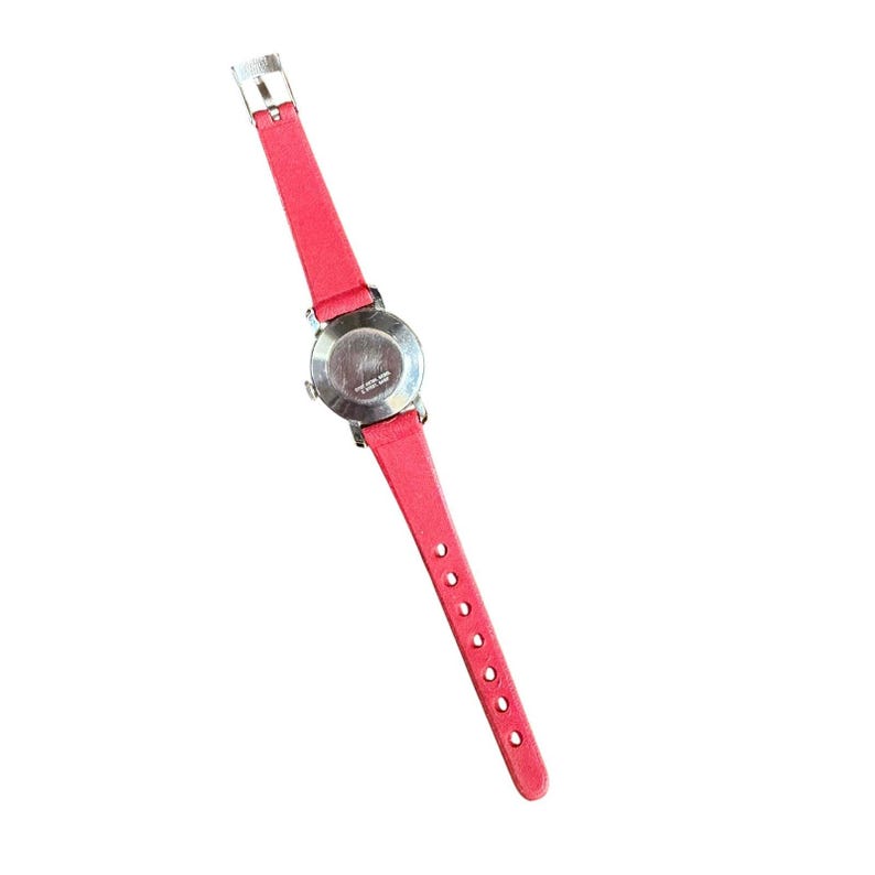 Vintage Snoopy Peanuts Girls Wristwatch Red Dial Red Strap Cartoon Analog Watch - As Is image 8