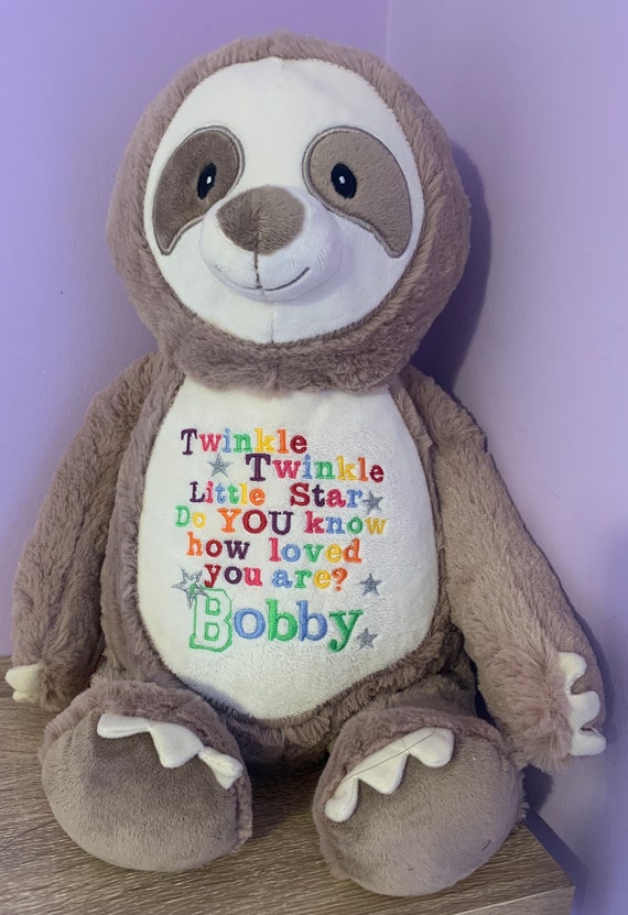 personalised sloth teddy