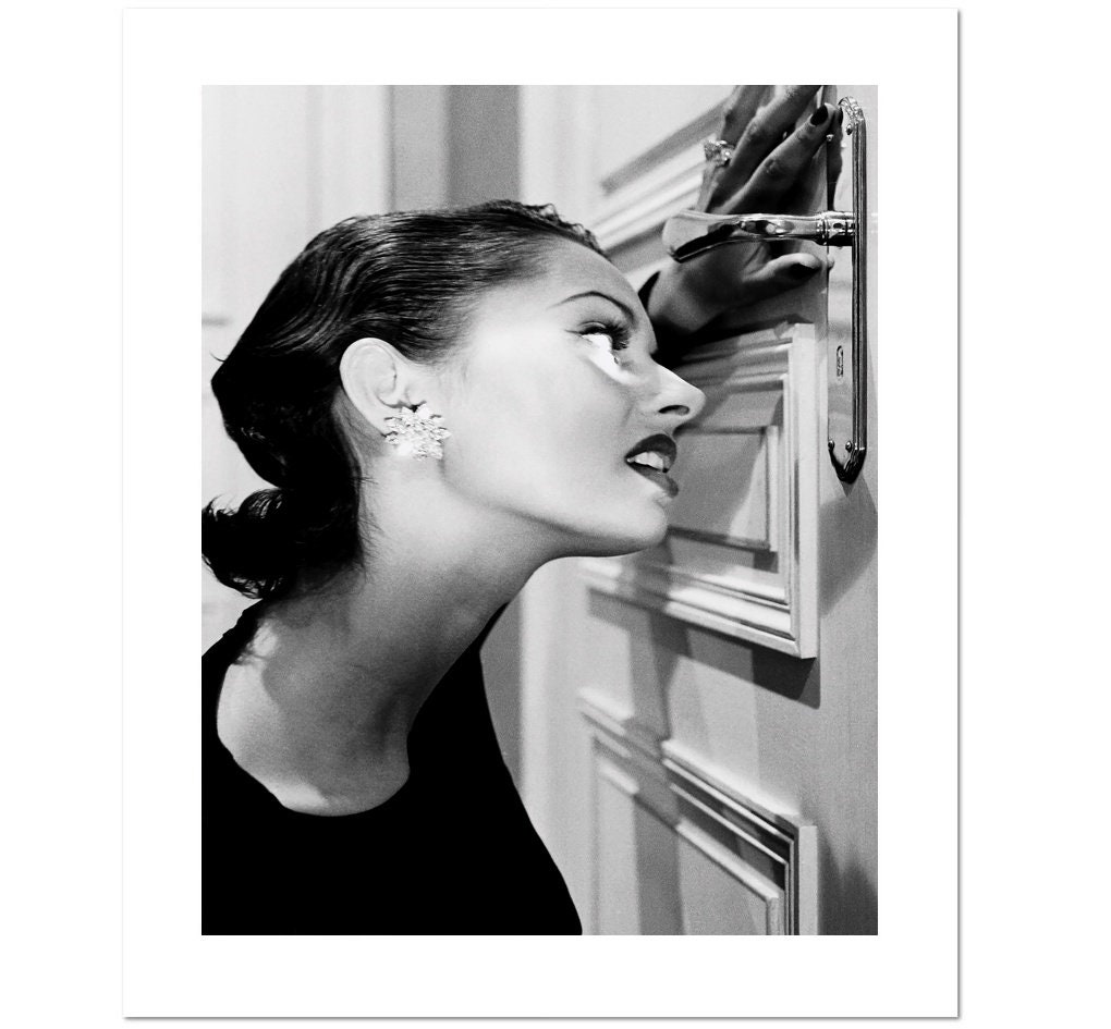 Helmut Newton /'Heather Looking Through A Keyhole,1994/' Retro Photograph print.
