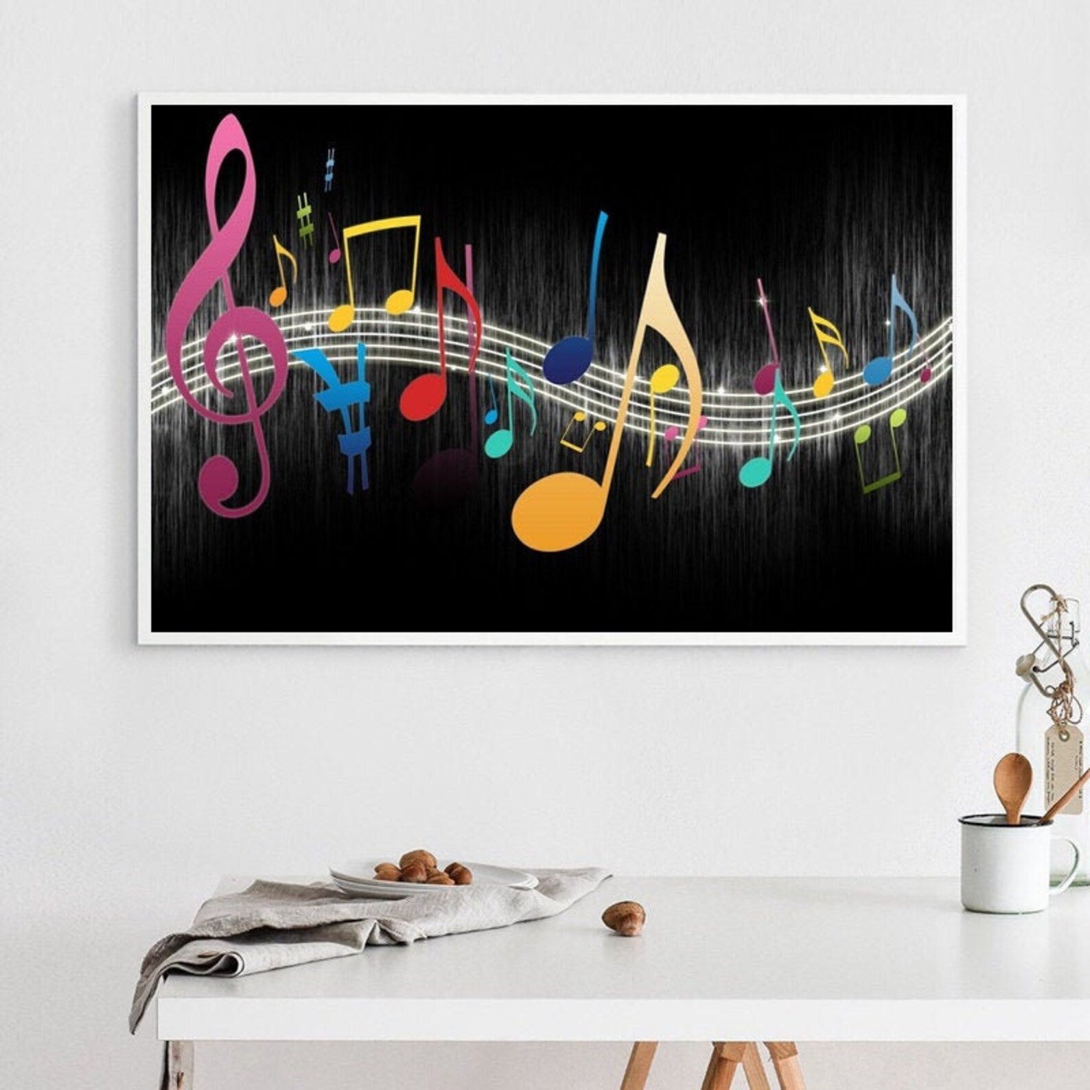 Musical Notes Music Printmusic Note Wall Art Potercanvas Etsy