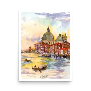 Venedig Kunst POSTER Aquarell Italienische Kunst Sonnenuntergang Aquarell Kunstdruck von Originalgemälde von AnaMuStudio